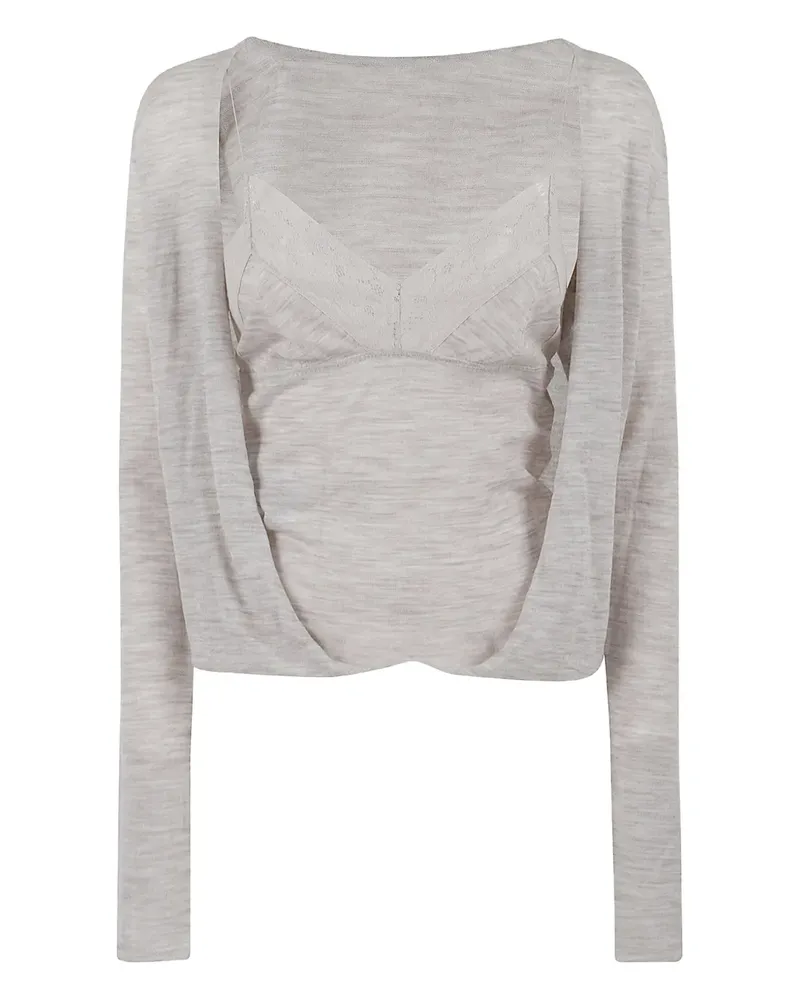 Alberta Ferretti Oberteil mit Spitze - Nude Nude