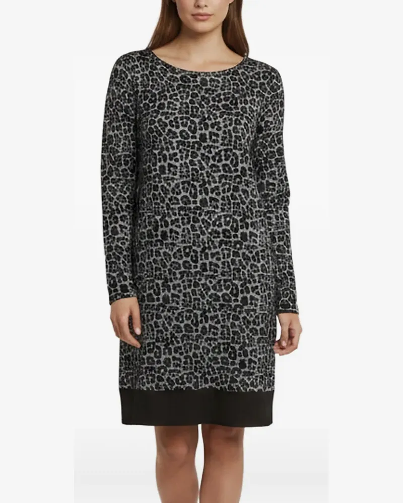 Michael Kors Kleid mit Print und langen Ärmeln - Schwarz Schwarz