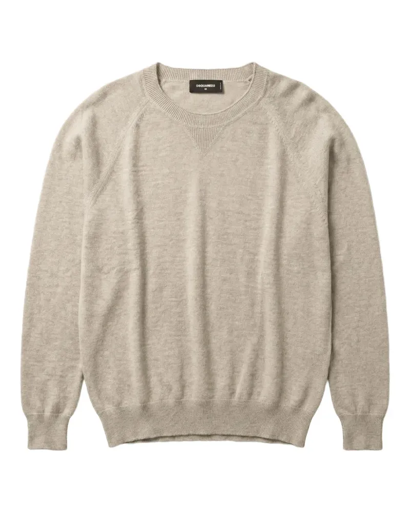 Dsquared2 ribbed-trim crew-neck sweater - Nude Nude