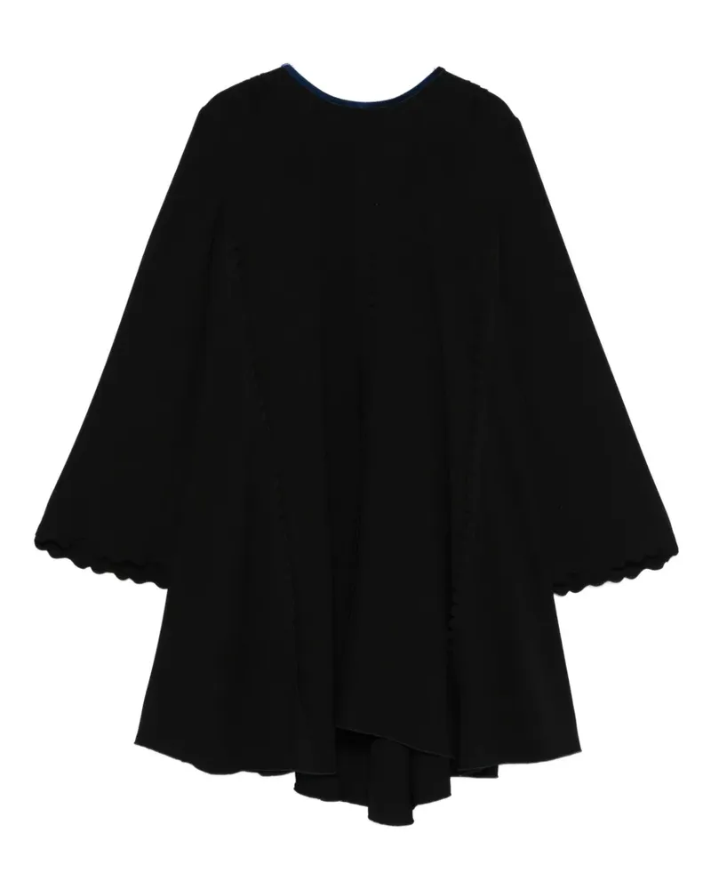 forte_forte Kleid mit Wellenkanten - Schwarz Schwarz