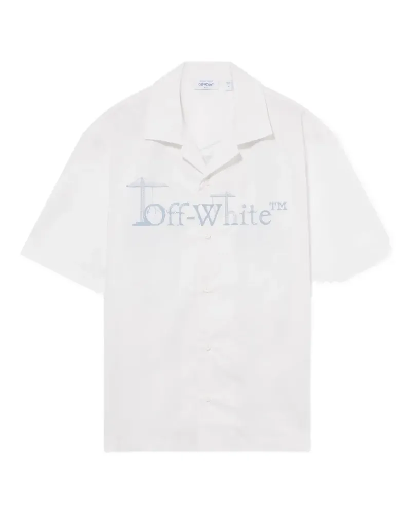 OFF-WHITE City Nature Bowlinghemd aus Popeline - Weiß Weiß
