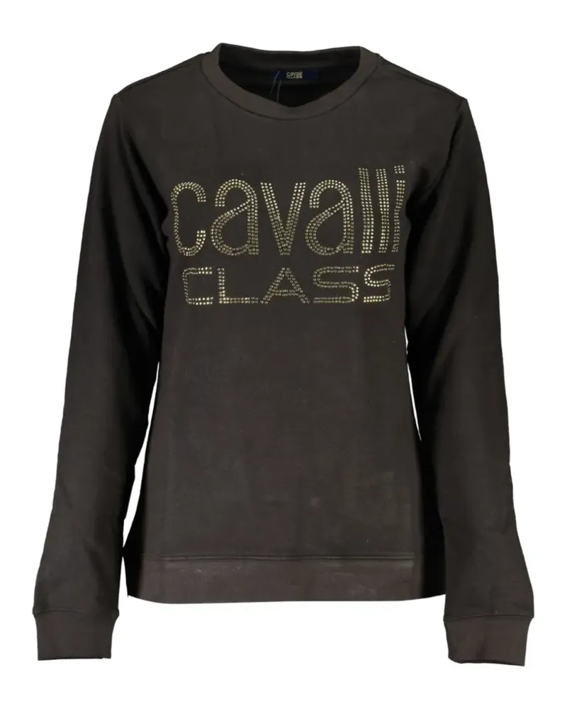 Roberto Cavalli Sweatshirt mit Strass-Logo - Schwarz Schwarz