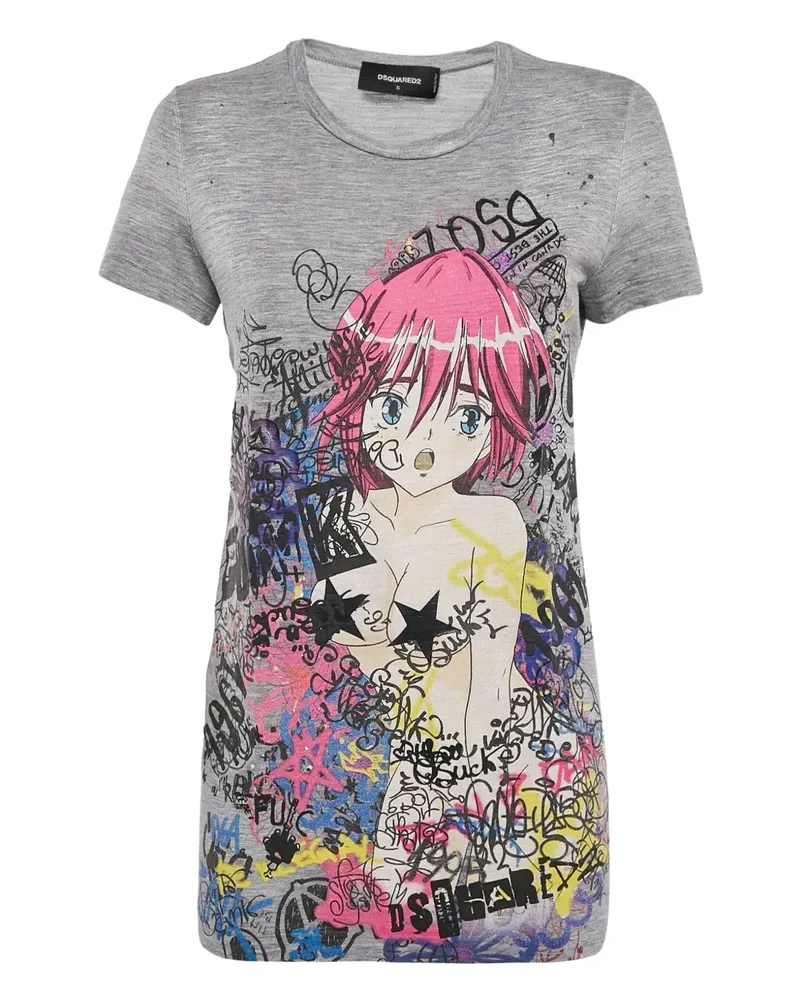 Dsquared2 Pre-owned Anime Graffiti T-Shirt - Grau Grau