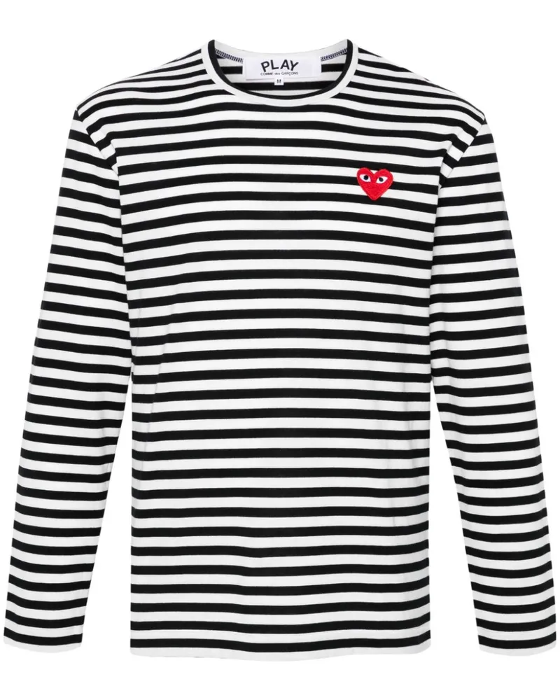 Comme des Garçons Gestreiftes T-Shirt - Schwarz Schwarz