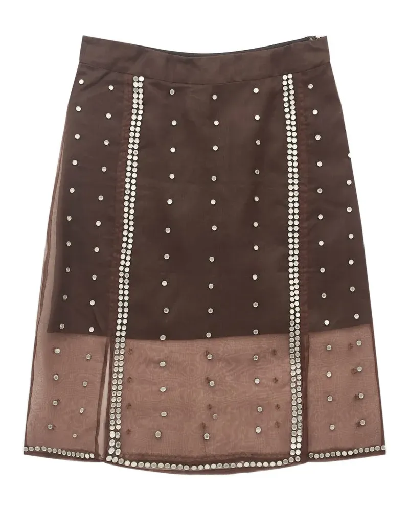 Wales Bonner Presence studded midi skirt - Braun Braun