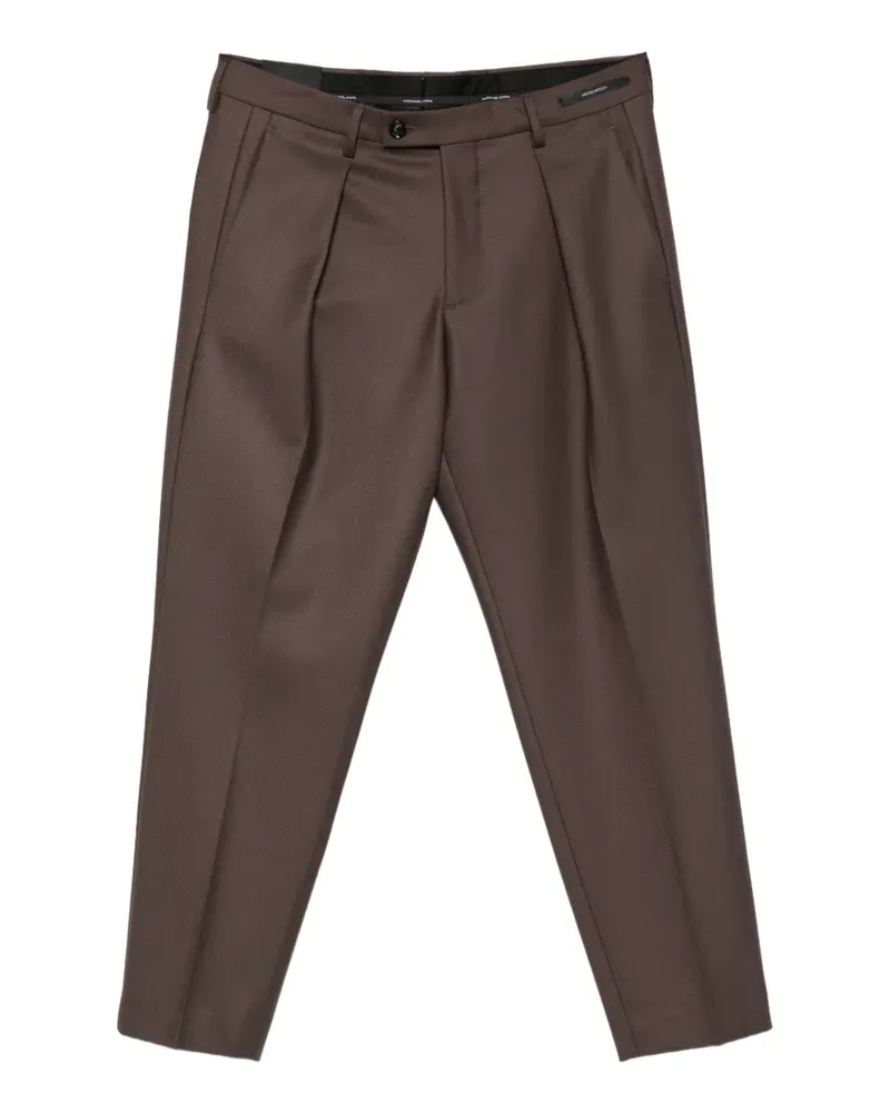MICHAEL COAL Freddy Tapered-Hose mit Falten - Braun Braun