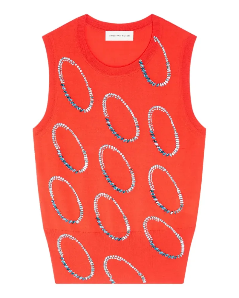 Dries van Noten Bestickte Weste - Rot Rot