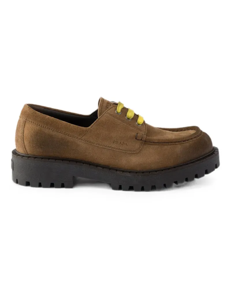 Prada Waxed suede lace-up shoes - Braun Braun