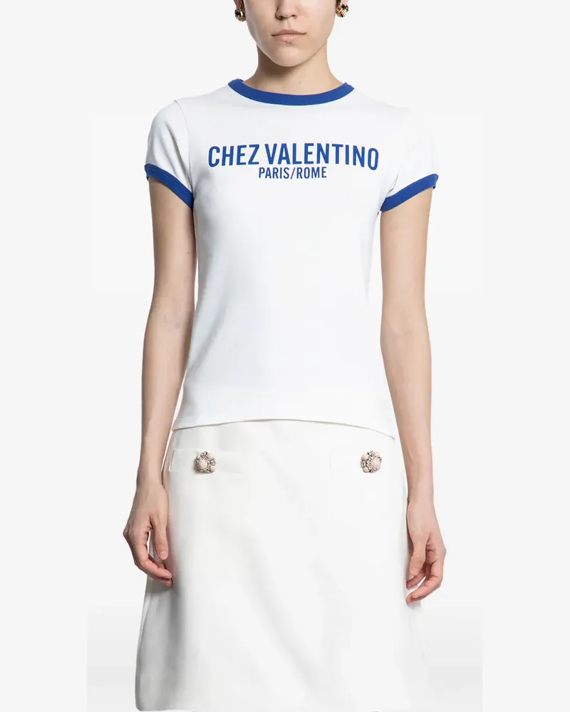 Valentino Garavani T-Shirt mit Chez-Print - Weiß Weiß