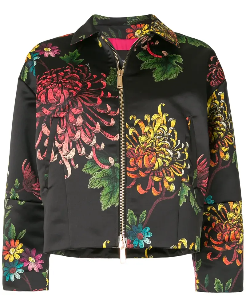 Dsquared2 Bomberjacke mit Blumen-Print - Schwarz Schwarz