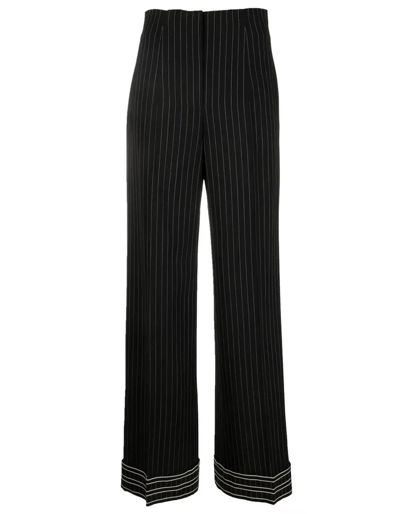 Alberta Ferretti Taillenhose mit Nadelstreifen - Schwarz Schwarz