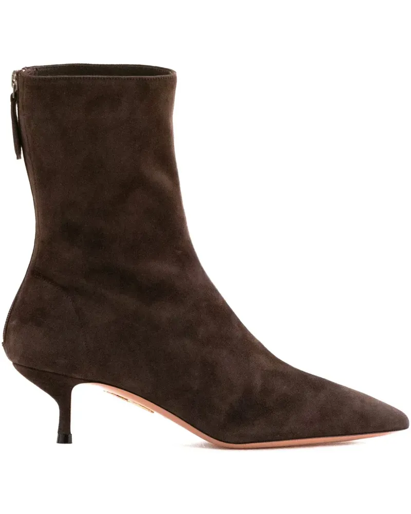 Aquazzura Spitze Stiefeletten aus Wildleder - Braun Braun