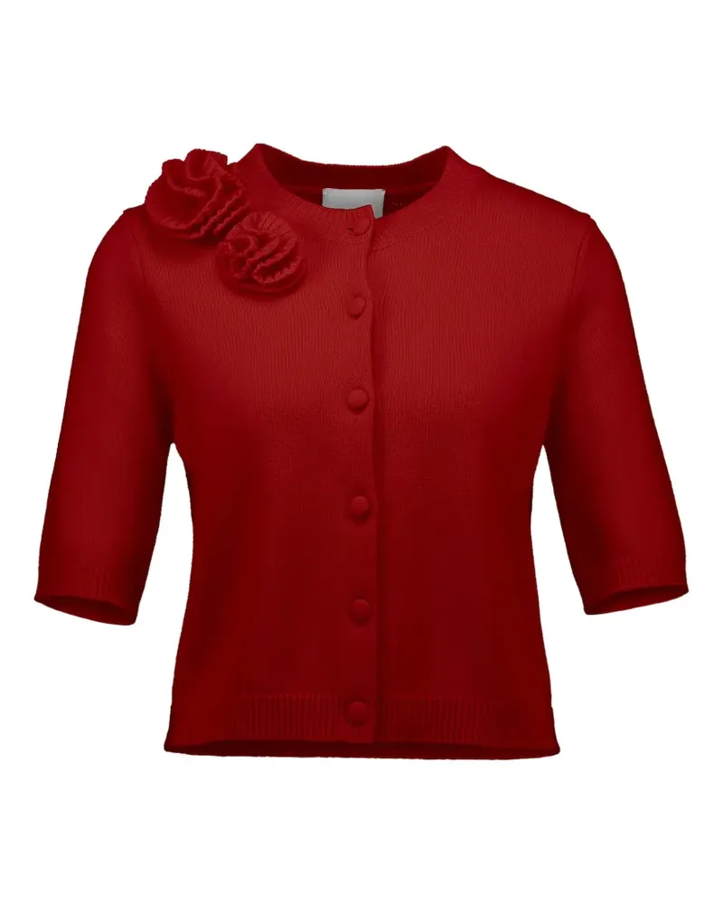ALLUDE Cardigan mit Blumendetail - Rot Rot