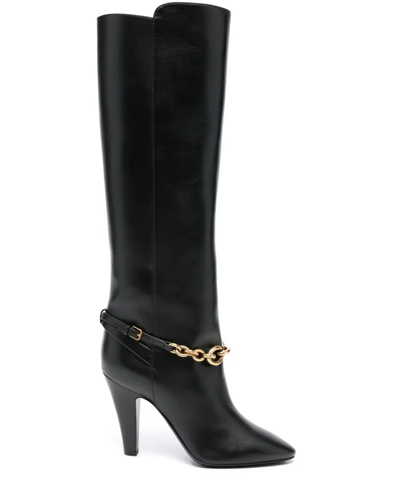 Saint Laurent Le Maillon Stiefel 100mm - Schwarz Schwarz