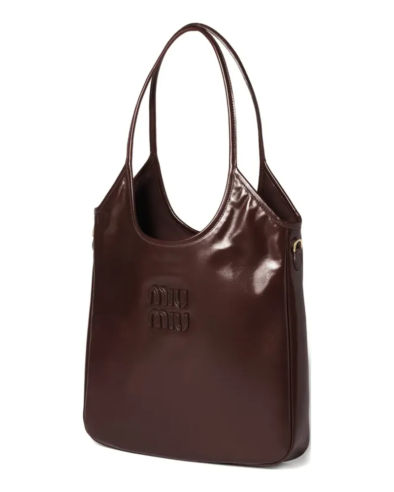 Miu Miu Ivy Tote Bag mit Logo - Braun Braun