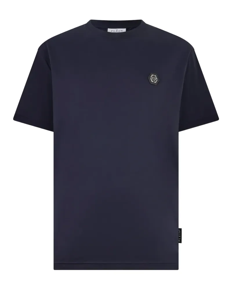 Philipp Plein round-neck logo-appliqué T-shirt - Blau Blau