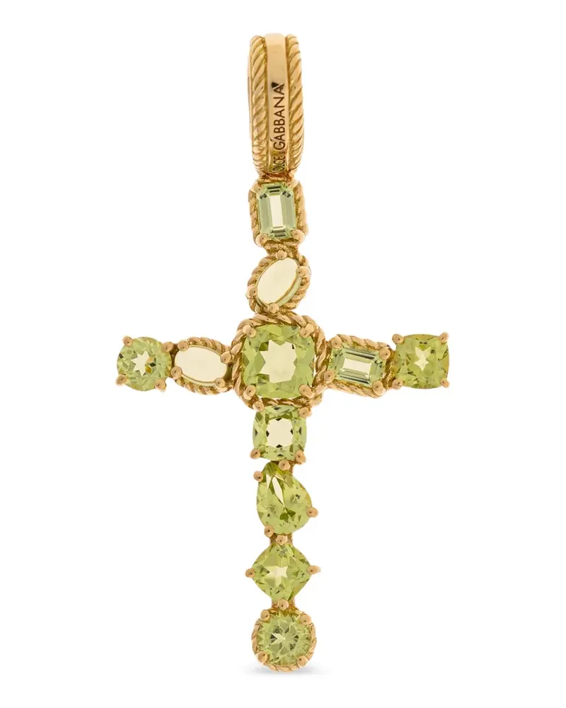 Dolce & Gabbana cross textured detailing necklace - Gold Gold