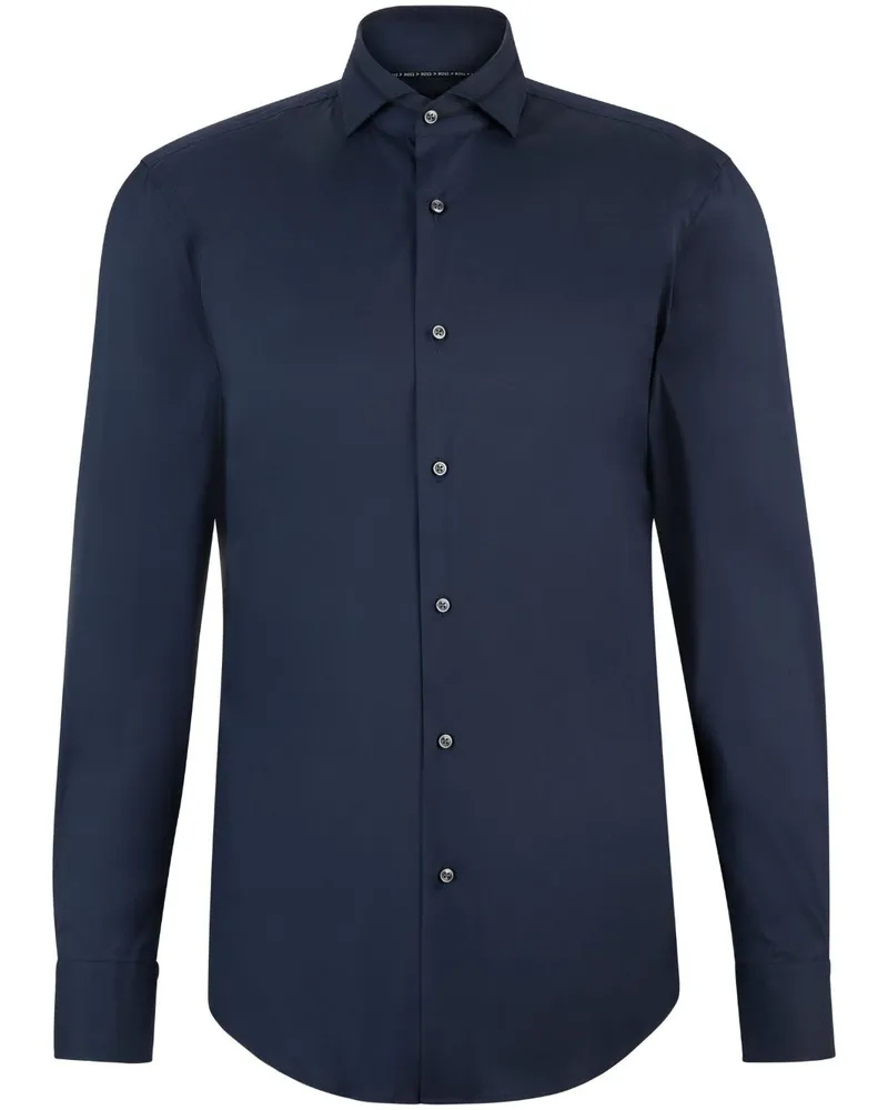 HUGO BOSS Popeline-Hemd mit Spreizkragen - Blau Blau