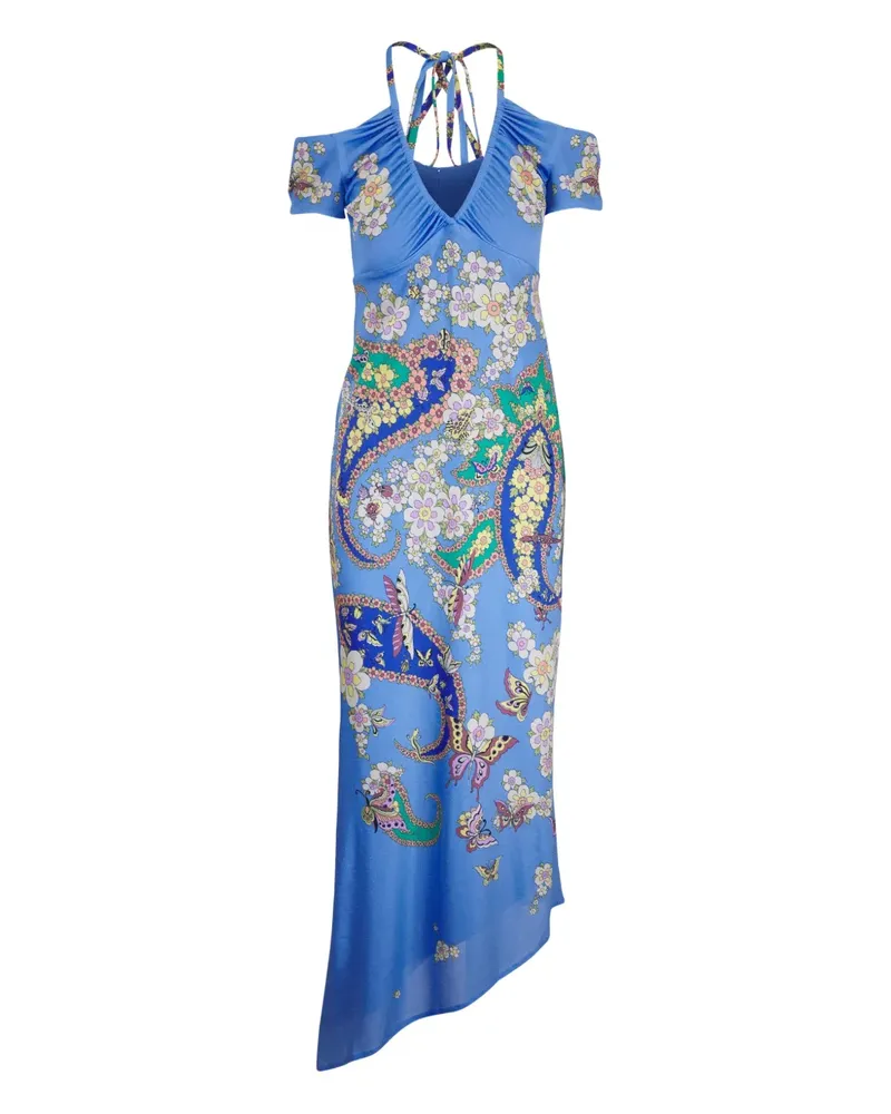 Etro Kleid mit Neckholder-Ausschnitt - Blau Blau