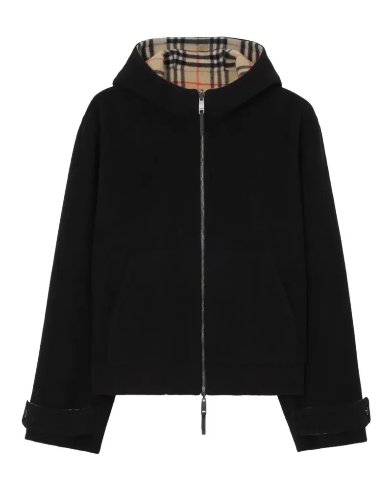 Burberry reversible wool hooded jacket - Schwarz Schwarz