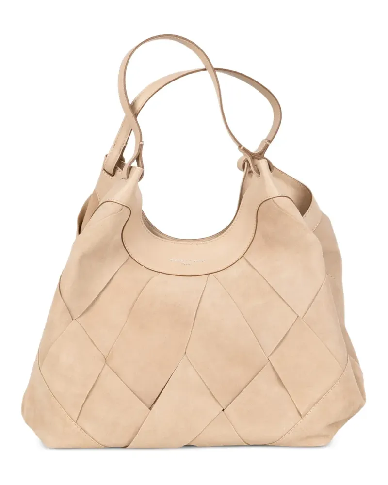 Gianni Chiarini Dua Tote Bag mit gewebtem Einsatz - Nude Nude