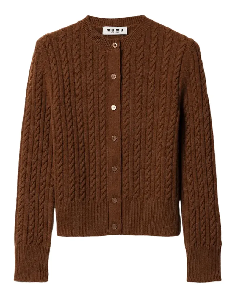 Miu Miu Cardigan mit Zopfmuster - Braun Braun