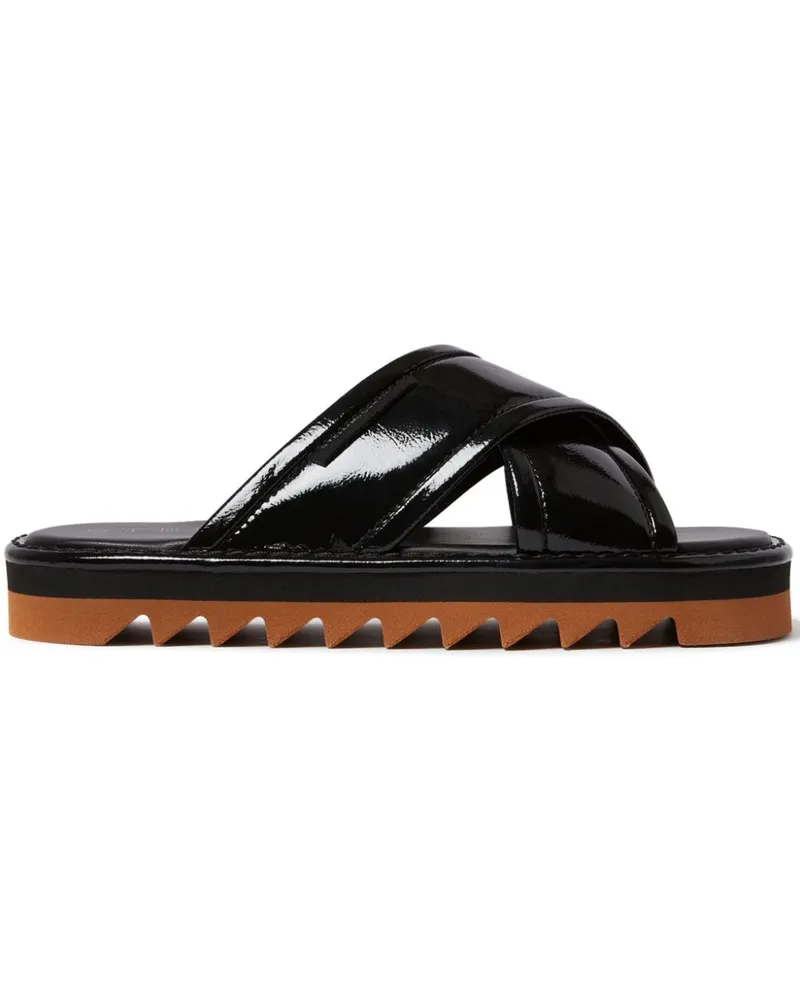 Stella McCartney Pantoletten in Lackoptik - Schwarz Schwarz