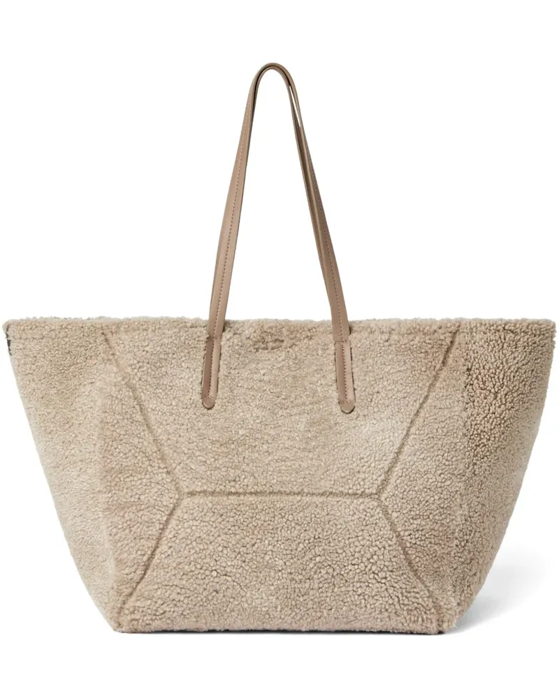 Brunello Cucinelli Shopper mit Shearling - Nude Nude