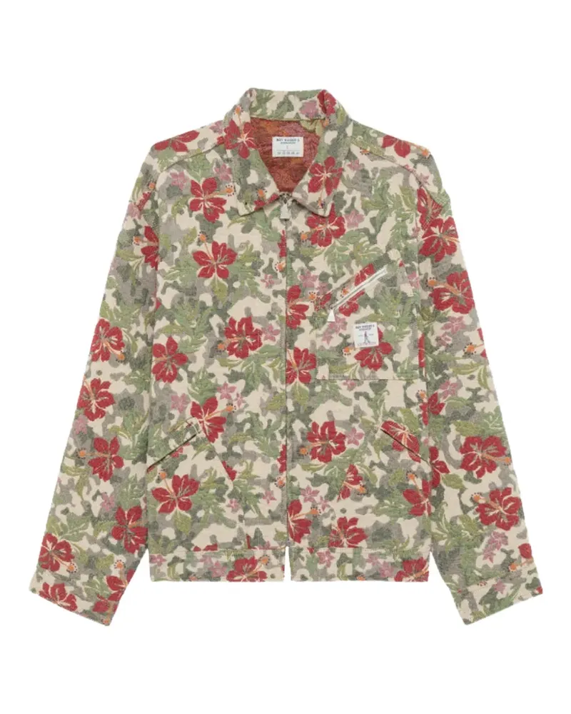 Roy Roger's Jacke aus Blumenjacquard - Grün Grün