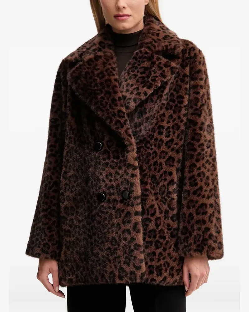 Joseph Ribkoff leopard-print double-breasted coat - Braun Braun