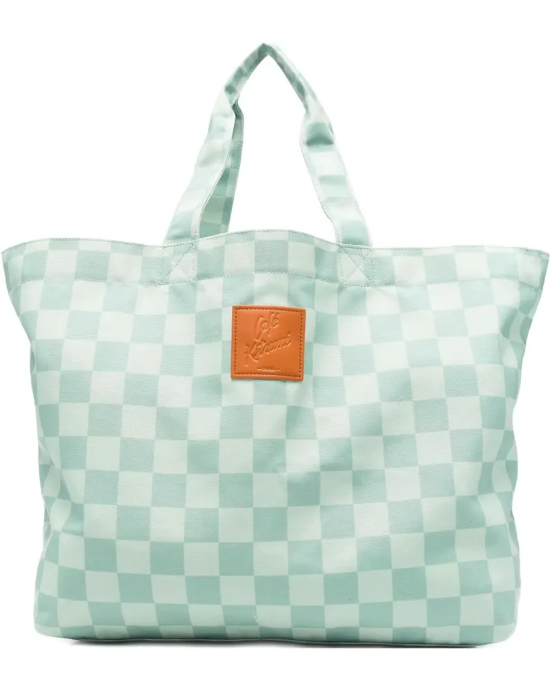 Kitsuné Shopper mit Print - Grün Grün