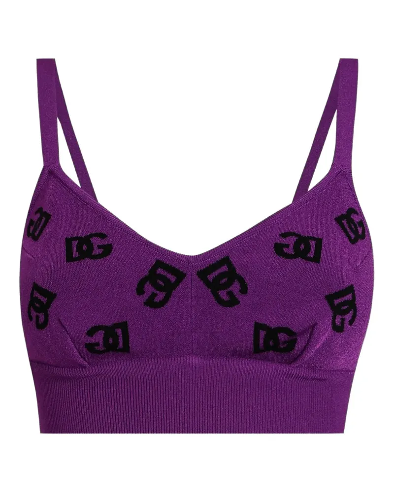 Dolce & Gabbana Cropped-Top mit Logo - Violett Violett