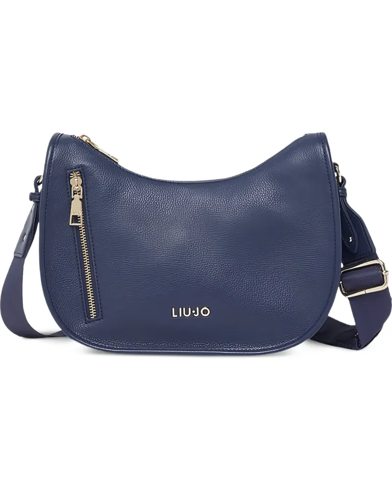 Liu Jo logo-plaque curved crossbody bag - Blau Blau