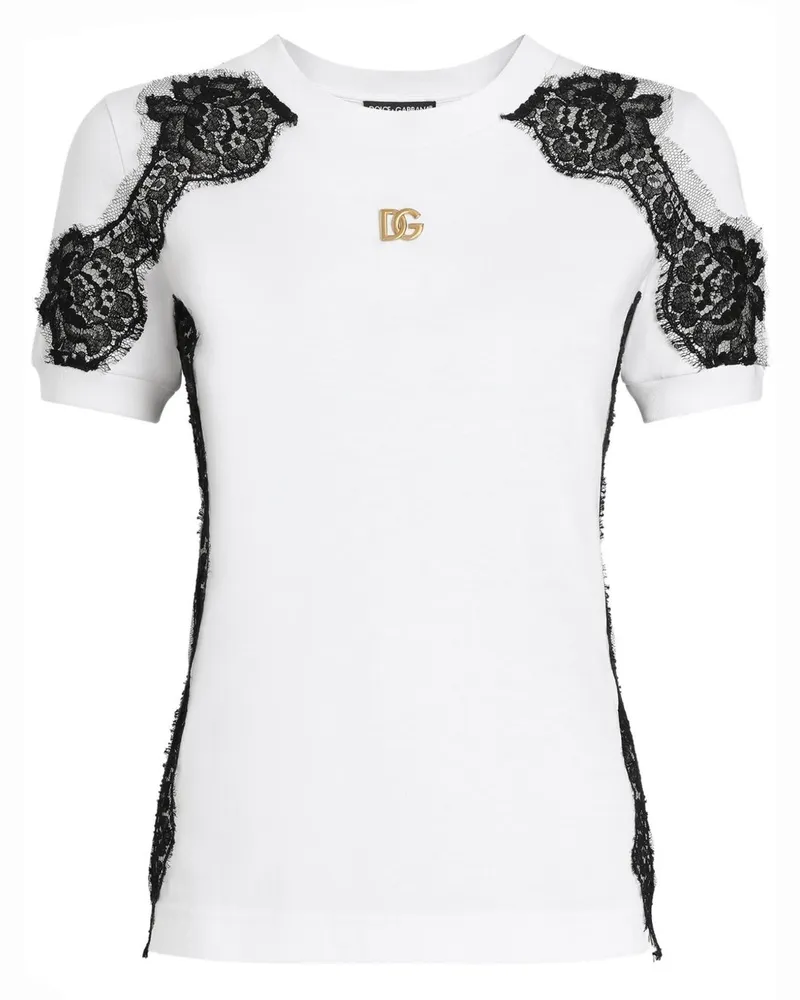 Dolce & Gabbana T-Shirt mit Spitze - Weiß Weiß