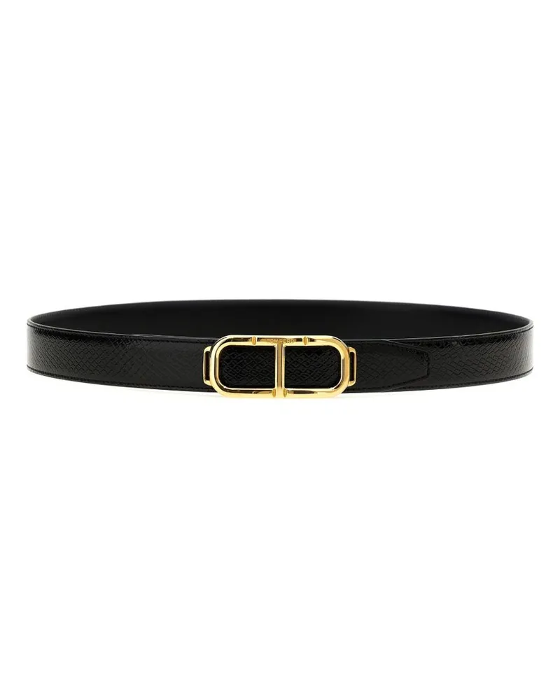 Tom Ford Gürtel mit T-Logo - Schwarz Schwarz