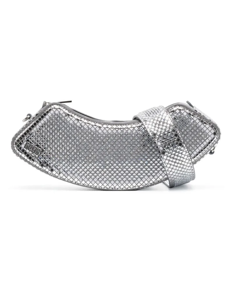 GCDS Mittelgroße Comma Mirror Schultertasche - Silber Silber