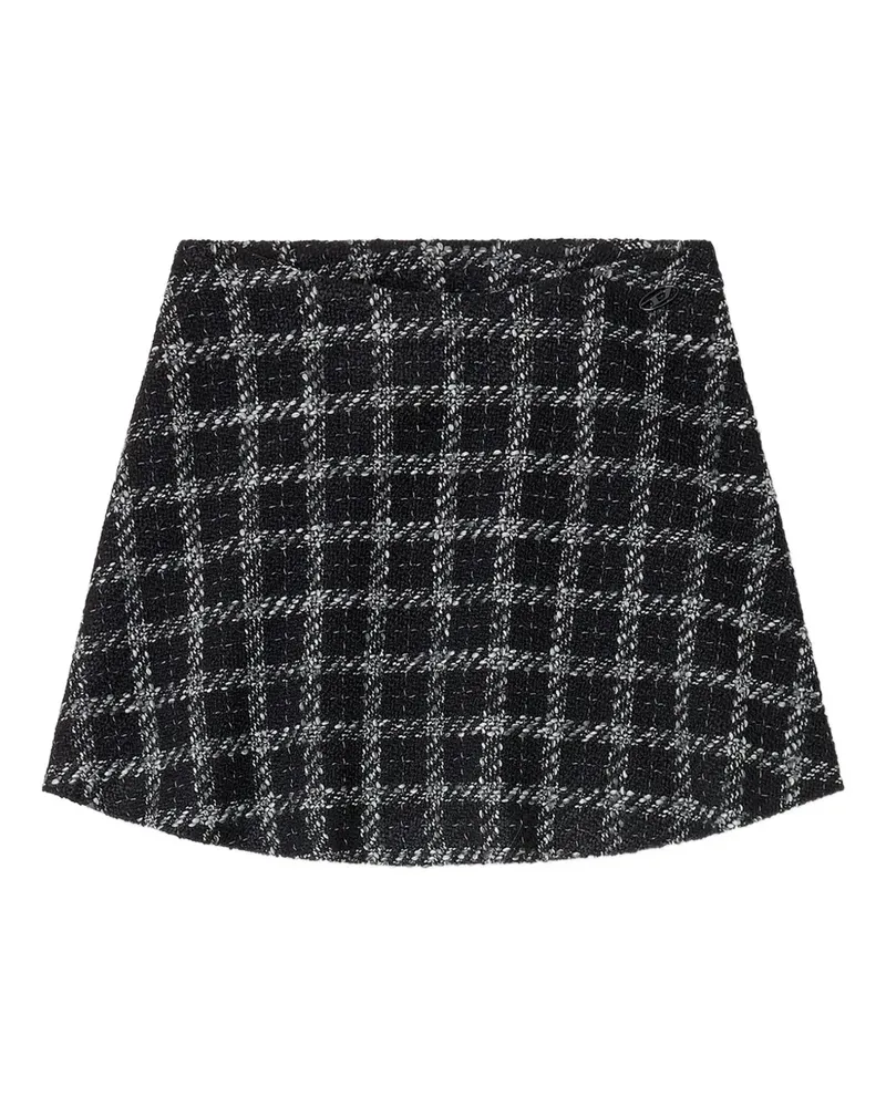 Diesel Karierter Gonna Rock in A-Linie - Schwarz Schwarz