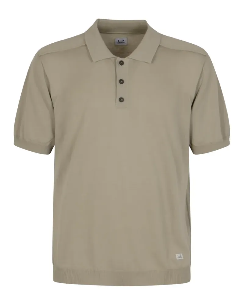 C.P. Company logo-patch knitted polo shirt - Grau Grau