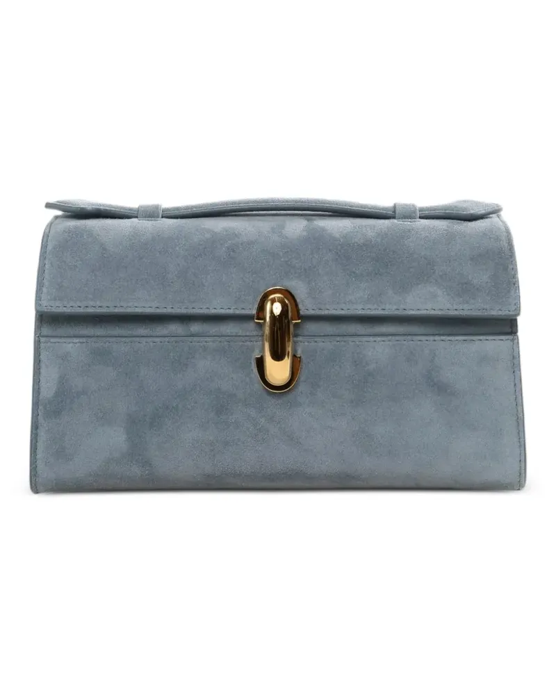 SAVETTE Symmetry suede shoulder bag - Blau Blau