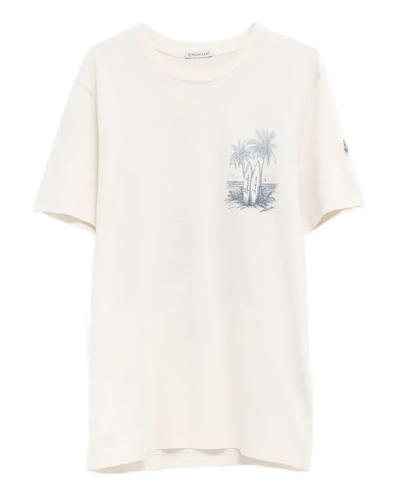 Moncler beach printed t-shirt - Nude Nude