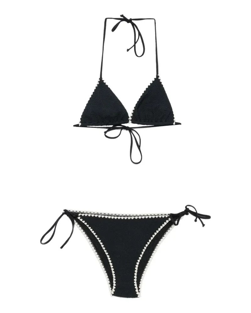 MC2 Saint Barth Virgo WS crochet-trim triangle bikini - Schwarz Schwarz