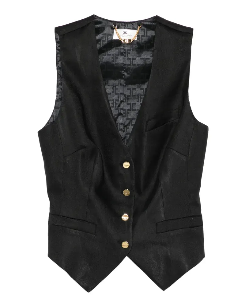 Elisabetta Franchi button-up waistcoat - Schwarz Schwarz