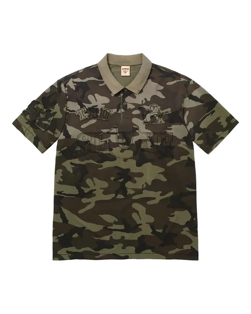 Supreme Being x True Religion Camouflage-Poloshirt mit Applikationen - Grün Grün