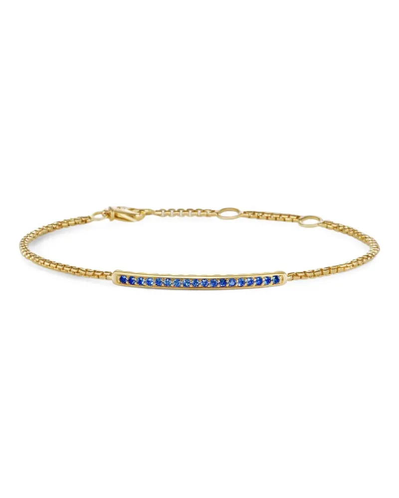 David Yurman 18kt Petite Pavé Bar Gelbgoldarmband mit Saphiren Gold