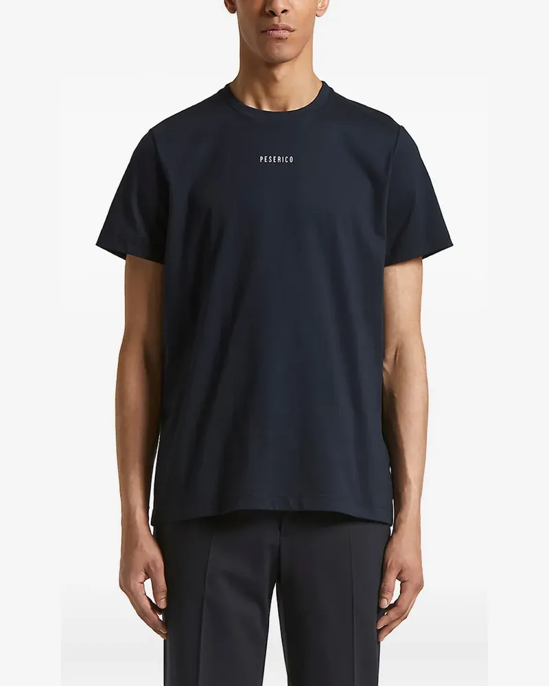 Peserico T-Shirt mit Logo-Print - Blau Blau