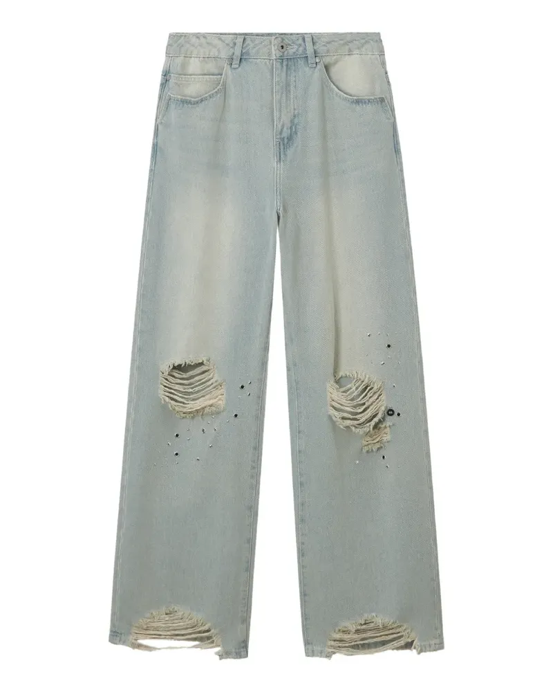 Musium Div. Weite Jeans im Distressed-Look - Blau Blau