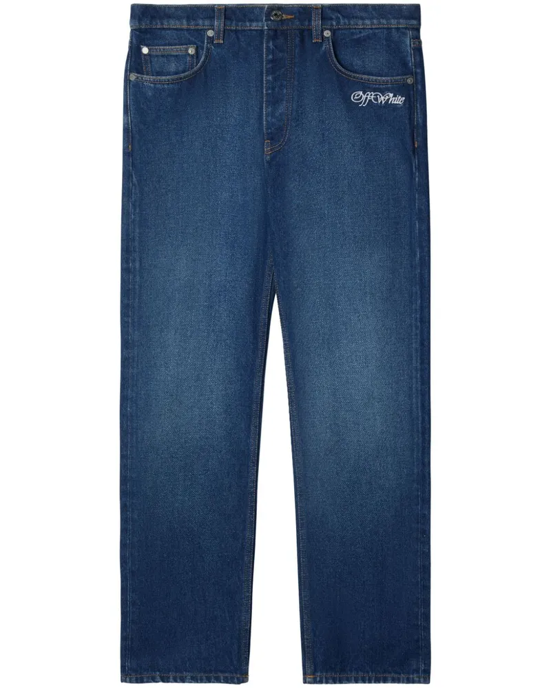 OFF-WHITE Script Tapered-Jeans - Blau Blau