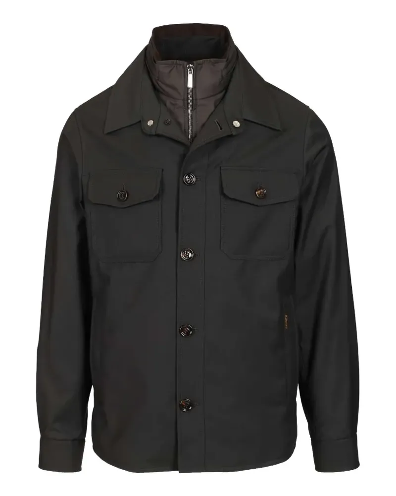 MOORER Dulac-Pum buttoned chest-pocket overshirt - Grau Grau