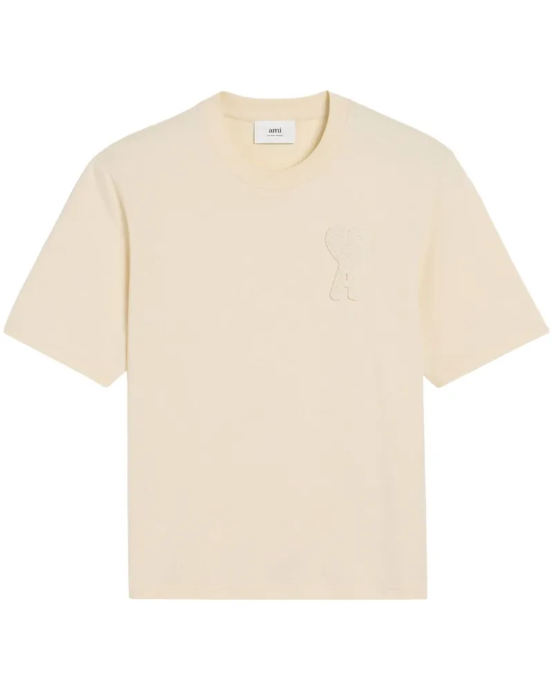 AMI Paris T-Shirt mit Ami de Coeur-Patch - Weiß Weiß