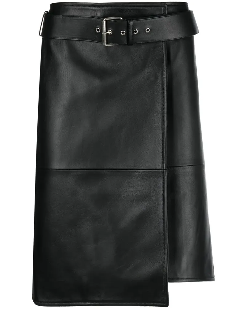 Moschino Shorts aus Leder mit Gürtel - Schwarz Schwarz